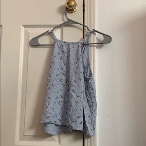 Blue halter tank top